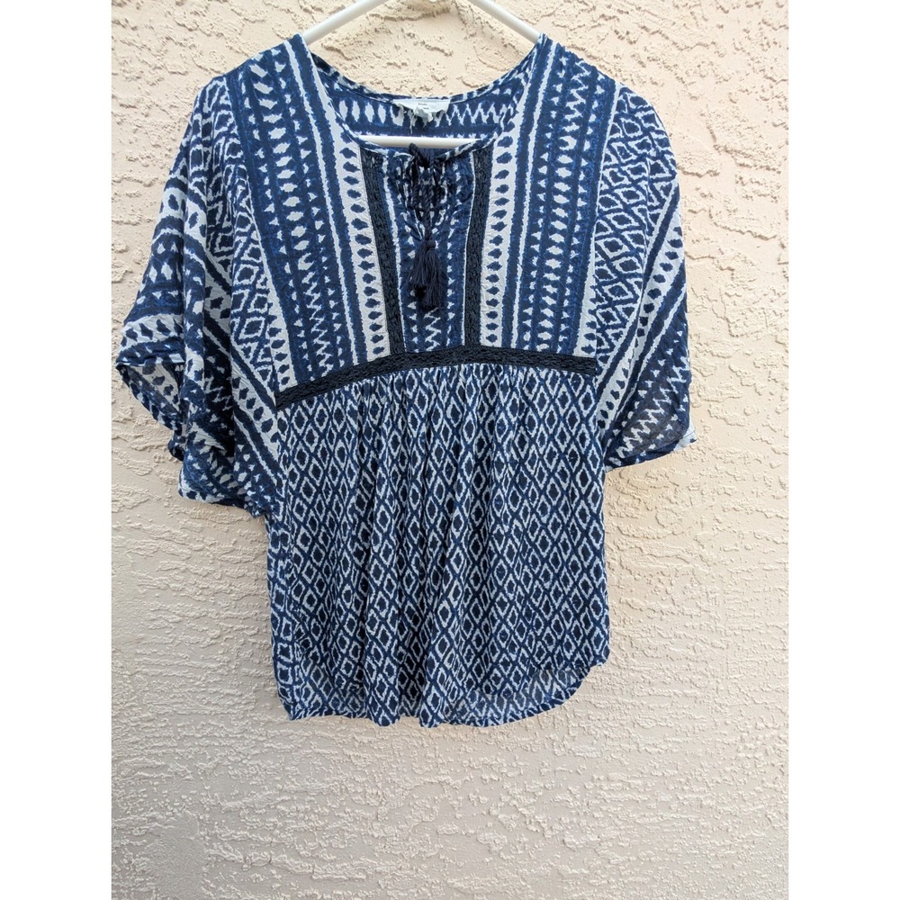 Beach Lunch Lounge Blouse Beach Cover‎ Up Top Shirt Size XS